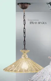 Suspended lamp in amber graniglia