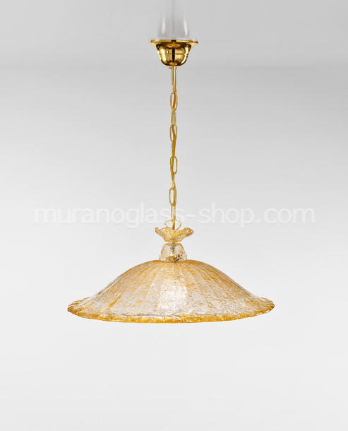 Murano Suspended lamps 1185 Series, Suspended lamp with amber graniglia