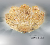 Ceiling lamp with crystal leafs