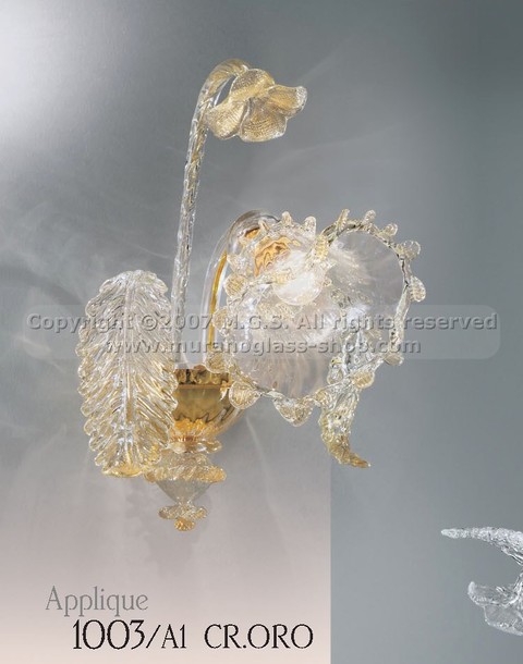 1003 Wall lights, Crystal wall light with 24k gold decoration